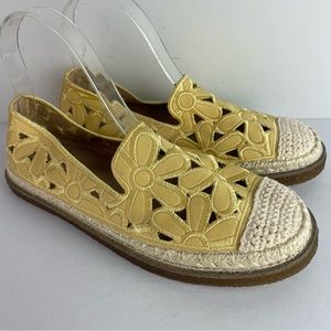 Wendy Love Yellow Laser Cut Floral Espadrilles Flats